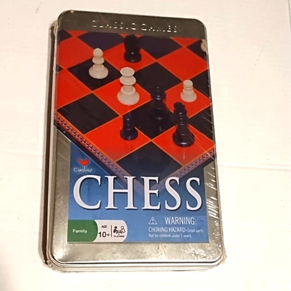 New Chess Set in Metal Tin Case